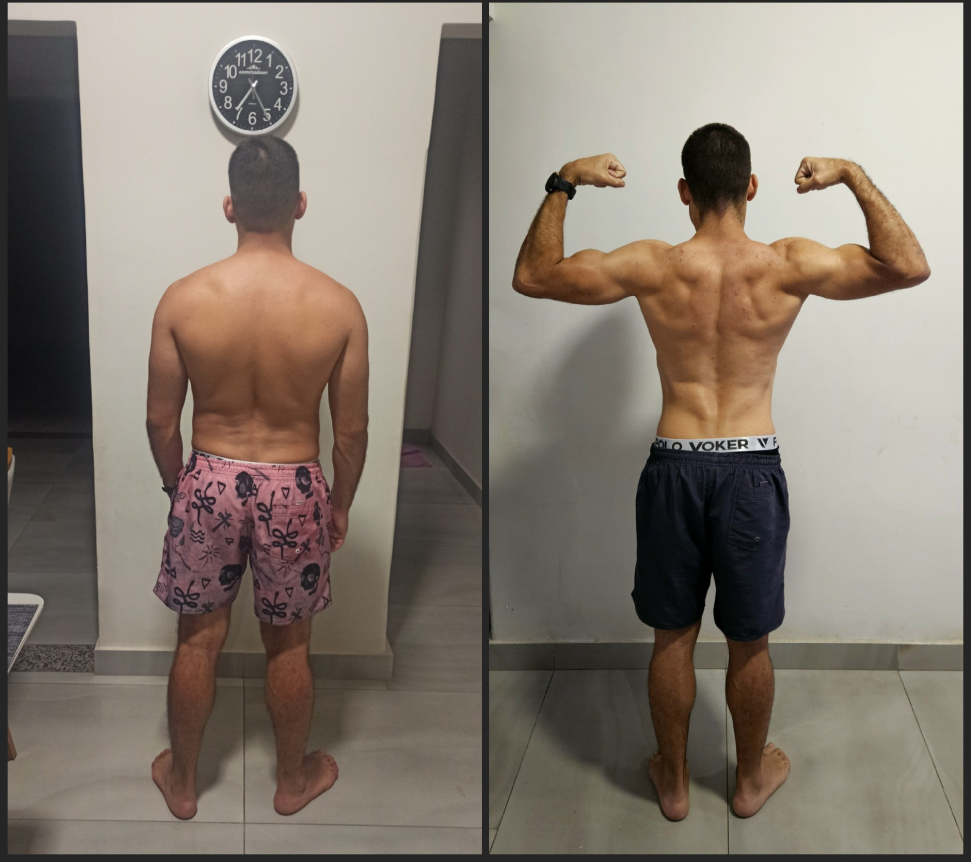 Comparação antes e depois 1, com rostos preservados em privacidade